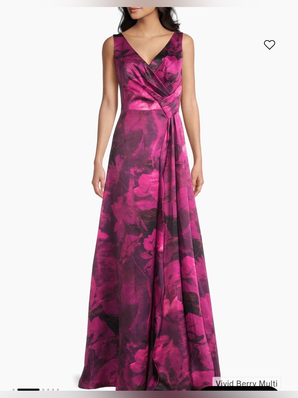 NEW Kay Unger Cecilia Floral Satin Gown, Size 14